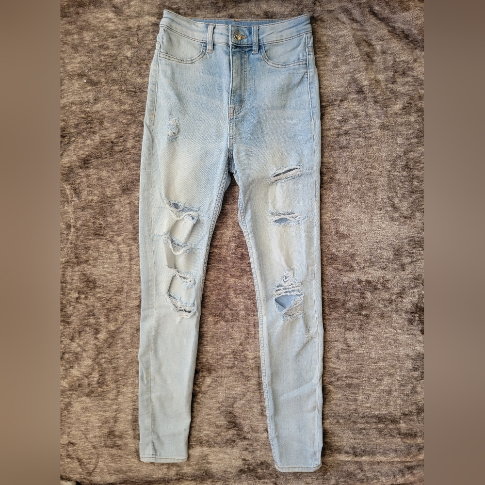 Light Blue Distressed Women's Jeans